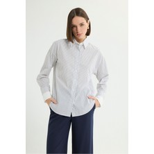 Love My Body Çizgili Gömlek Siyah 130L9722000