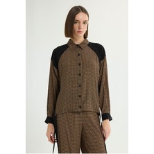 Love My Body Bağcık Detaylı Desenli Gömlek Tarçın 130L9774000