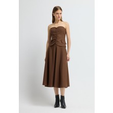 Adl Kloş Midi Boy Etek Kahve 12745764000