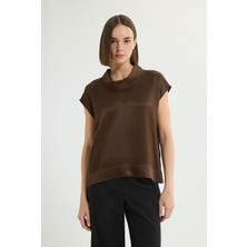 Love My Body Degaje Yaka Saten Bluz Kahve 115L9709000