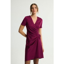 Love My Body Büzgü Detaylı Elbise Mürdüm 124L9654000