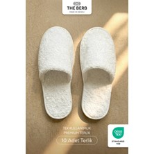 The Berb | 10 Çift | Welsoft Tek Kullanımlık Premium Otel&spa Terliği | Kaydırmaz Tabanlı | Beyaz