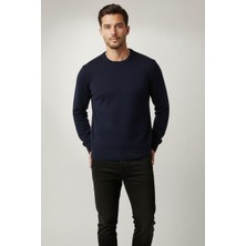 Wkm Slim Kesim Yumuşak Dokulu Tüylenmeyen Bisiklet Yaka Erkek Triko Kazak