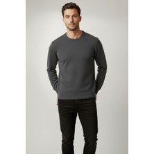 Wkm Slim Kesim Yumuşak Dokulu Tüylenmeyen Bisiklet Yaka Erkek Triko Kazak