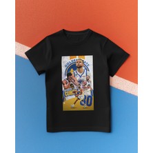 Stil-X Stephen Curry Baskılı %100 Pamuklu Bisiklet Yaka  Tshırt