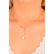 Orotalia Cebeci 14 Ayar Renkli Damla Altın Kolye