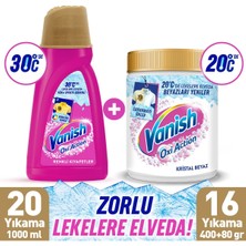 Vanish Sıvı Pembe 1000 ml + Oxi Toz Beyaz 480 gr