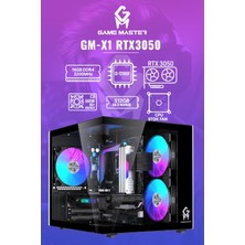 GM Game Master Gm-X1 Intel I3-12100F 16GB Ram 512GB M.2 RTX3050 6gb 96 Bit Rgb Mini Akvaryum Siyah Gaming Kasa