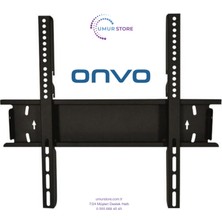 Onvo 85” Inç Televizyon Uyumlu Sabit Duvar Asma APARATI-120 kg Taşıma Kapasitesi