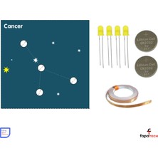 Eding Zodyak Takım Yıldızı Astroloji  Cancer  Yengeç  Burcu Kağıt Devre Kiti - Bakır Iletken Bant ,CR2032