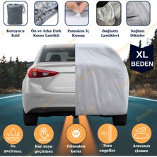 Breen Sedanlarla Uyumlu Gri - XL Araba Branda, Oto Örtüsü (Araç uzunluğu 4.75m-4.90m arası)