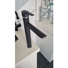 Herma Yüksek Çanak Lavabo Bataryası Mat Siyah