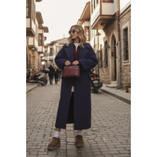 Barbora Kışlık Astarlı Sırtı Detaylı Kadın Kaşmir Kaban