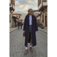 Barbora Kışlık Astarlı Sırtı Detaylı Kadın Kaşmir Kaban