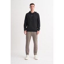 Cazador 53720 Siyah Erkek Kapüşonlu Baskılı Regular Fit Sweatshirt