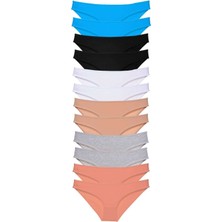 Leopardess 12 adet Eko Set Likralı Kadın Slip Külot Çok Renkli