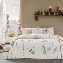 Taç Glow Ranforce Çift Kişilik Nevresim Takımı Mistovia Beyaz