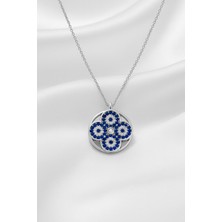 Çekirdek Jewelry 925 Ayar Gümüş Çoklu Nazar Kolye