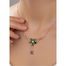 Çekirdek Jewelry 925 Ayar Gümüş Damla Taşlı Sarmaşık Kolye