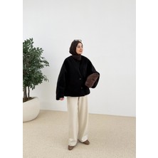 Moda Aksa V YAKA PREMİUM KABAN siyah