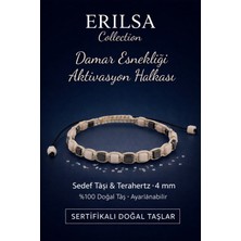 Erilsa Sertifikalı Damar Esnekliği Aktivasyon Halkası – Sedef Taşı ve Terahertz Doğal Taş 4 mm Ayarlanır
