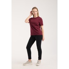 G-FOX Kadın %100 Pamuk Basic Bisiklet Yaka Kısa Kollu Rahat Form Günlük Tişört 6020