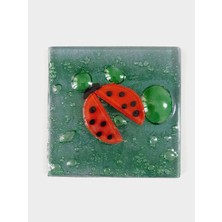 Bir Sürü Eşya Cam Banyo Gideri Kapatıcısı, 12*12, Dekoratif Süzgeç Kapağı, Cam Süzgeç Kapağı, Gider Kapatıcı/ Uğurböceği