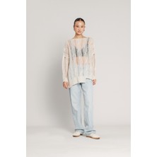 Nisan Triko Saç Örgülü Ajurlu Kazak