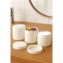 Ata Home 3'lü Banyo Düzenleyici Seti Toka Kutusu Düzenleyici Pamukluk Makyaj & Kulak Çubuğu Kutusu Kabı Organizeri Çok Amaçlı Kutu