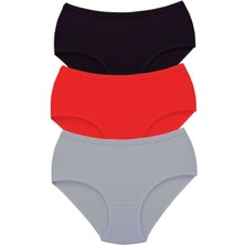 Marsilyan 3 Adet Tutku Kadın Yüksek Bel Bato Kalın Lastik Külot S2