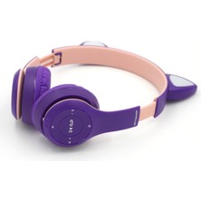 Joyplus JP-1302 P47M Katlanabilir Kedi Kulaklı Işıklı Kablosuz Kulak Üstü Kulaklık