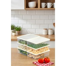 Espas Home Mikrodalga ve Derin Dondurucuya Uygun Freshkeep Saklama Kabı 6'lı Set - Krem / 6*4000 ml