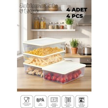 Espas Home Mikrodalga ve Derin Dondurucuya Uygun Freshkeep Saklama Kabı 4'lü Set - Krem / 4*4000 ml
