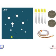 Eding Zodyak Takım Yıldızı Astroloji Libra Terazi Burcu Kağıt Devre Kiti - Bakır Iletken Bant ,CR2032 ,led