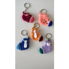 5 Adet El Örgüsü Çorap Anahtarlık Seti