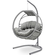 Gardemo Bergama Tekli Rattan Salıncak Dış Mekan Bahçe Balkon ve Teras Salıncağı