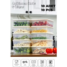 Espas Home Mikrodalga ve Derin Dondurucuya Uygun Freshkeep Saklama Kabı 10'lu Set - Krem / 10*4000 ml