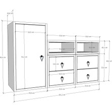 Nettrends Modüler Çocuk Şifonyer Seti – Beyaz - NRG-ÇŞFN-1002