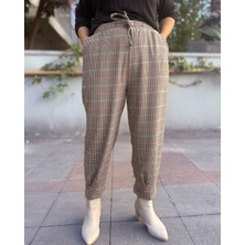 Denizege Butik Biyeli Eşofman Pantolon Ekoseli