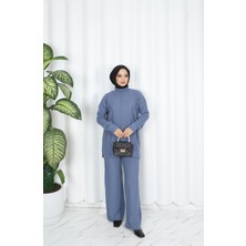 Nisum Moda Şerit Saç Örgülü Triko Takım