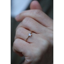 Yenigün Kuyumculuk 14 Ayar Altın Ince Yıldız Tektaş Yüzük