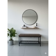 Özcan Mobilya Aksesuar Metal Ayaklı Raflı Bench Puf Bank Antre Mutfak Salon Yatak Odası Puf Bank 105×40
