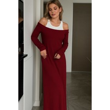 New Station Yaka Süprem Maxi Elbise