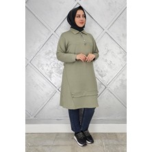 Pys Giyim Kadın Fermuar ve Düğme Detaylı Tesettür Tunik