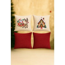 Devor Yılbaşı Temalı Kırlent Kılıfı 4’lü Set