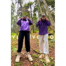 Vladivosto Unisex 2 Iplik Kışlık Büyük Beden Bol Kalıp Gri Siyah Kadın Yüksek Bel Baggy Oversize Eşofman Altı