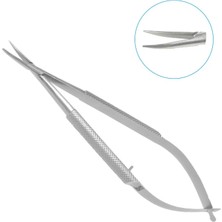 Barışhan Medikal Cerrahi Iğne Tutucu Castroviejo Yaylı 12CM Eğri Uç Avuç Içi Yuvarlak Sap Gri Eğitim Materyali