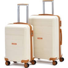 Elatae Polipropilen Kırılmaz 2'li Valiz Seti Orta ve Kabin V305 – Ultra Hafif, Darbe Dayanıklı, 360° Tekerlek