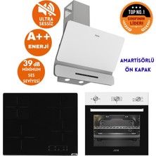 Ferre ve Afm Tech Markalı / Edge Elektrikli Vitro. Sessiz Ankastre Set (D081-SA + V6-04 + FM7301)