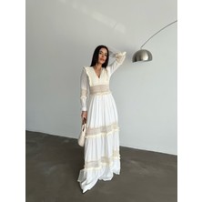 New Station New Statıon Püskül Güpür Maxi Elbise